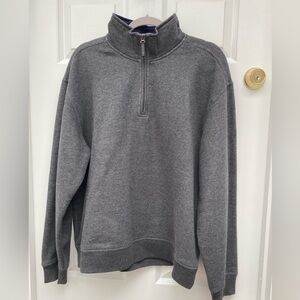 Grant Thomas Men's Charcoal Quarter Zip-Up Sweater - Size L